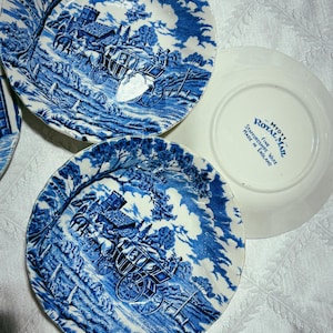 Myott Royal Mail 5.5” Berry Bowls Blue Transferware