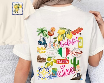 Italian Aesthetic Shirt, Holiday Ciao Unisex Italy Graphics, Italy Lovers Gift Vacation Travel Tshirt, Amalfi Coast La Dolce Vita