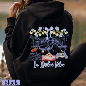 Italian La Dolce Vita Hoodie, Spaghetti Shirt, Lemon Aesthetic Sweatshirt, Vespa & Sardine,  Italy Travel Hoodie, Amalfi Coast Vibes Gift
