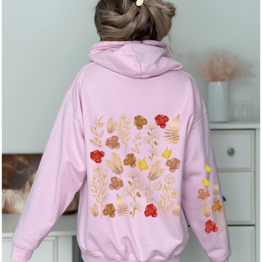 Cottagecore Wildflowers Hoodie Botanical Floral Graphics Boho ...