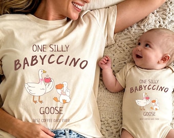 Magliette abbinate "Mama Mini Goose", completini "One Silly Goose" per mamma e figlia, regali per baby shower, regalo per la festa della mamma dal bebè