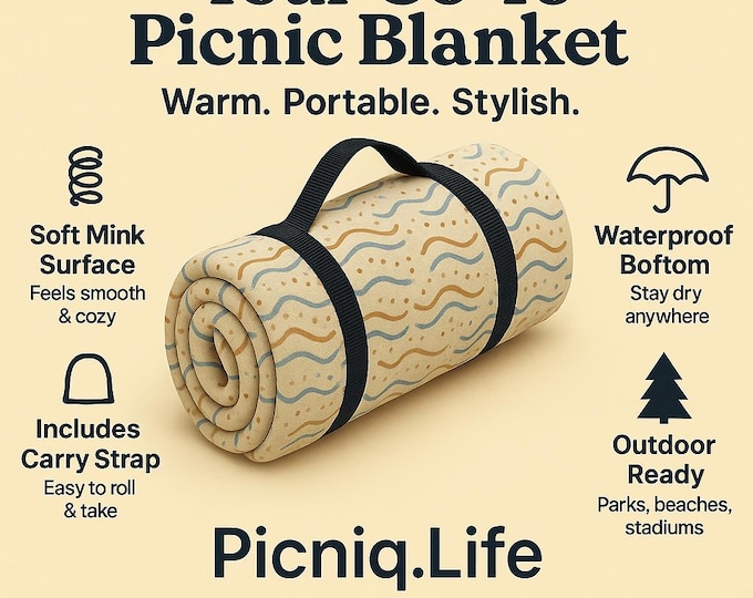 Waterproof Picnic Blanket, Outdoor Camping Mat, Beach Blanket, Portable Picnic Rug, Family Picnic Supplies