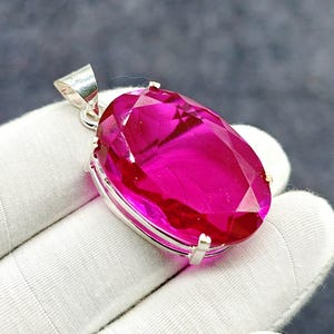 Pink Topaz Gemstone Pendant | 925 Sterling Silver Pendant | Unisex Handmade Jewelry | Pink Topaz Necklace Oval Shape Pendant | Gift For Love
