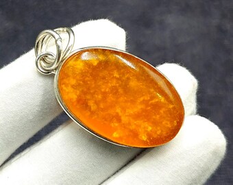 Bernstein-Anhänger „Vogel“ – In 925 Sterling Silber Gefasst, Ohne Band (2,8x3,3 Cm)