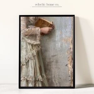 Gift for Book Lover, Little Women, Rustic Decor, Country Cottage, Antique Farmhouse Wall Decor, Reading Nook Decor, Neutral Wall Art, Bookish Decor, Jane Austen, Book Lover Decor, Vintage Wall Art, Printable Wall Art, Downloadable Art, Art Printable