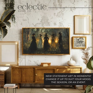 Frame TV Art Fall, Witch Coven Art, Autumn Painting, Moody Wall Art, Downloadable Art, Frame TV Art, Art for the Frame TV, Frame TV Art Vintage, TV Frame Painting, Samsung Frame TV Art, Dark Cottagecore, Witchy Frame TV Art, Country Cottage Halloween