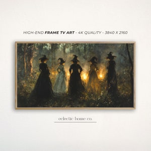 Frame TV Art Fall, Witch Coven Art, Autumn Painting, Moody Wall Art, Downloadable Art, Frame TV Art, Art for the Frame TV, Frame TV Art Vintage, TV Frame Painting, Samsung Frame TV Art, Dark Cottagecore, Witchy Frame TV Art, Country Cottage Halloween