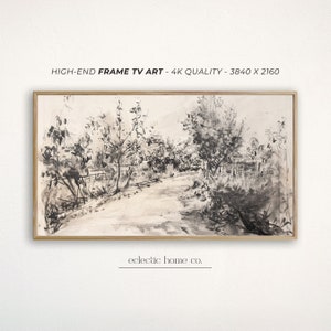 Samsung Frame TV Art Spring Vintage Landscape, Neutral Wall Art for The Frame TV Download Farmhouse Wall Decor, Country Cottage TV Art Frame