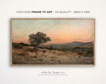 Frame TV Art Desert Sunset Vintage Wall Art Download, Southwestern Wall Art for The Frame TV, Joshua Tree Samsung Frame, Cali Western TV Art