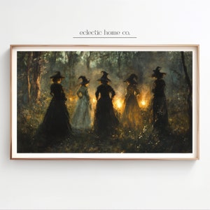 Frame TV Art Fall, Witch Coven Art, Autumn Painting, Moody Wall Art, Downloadable Art, Frame TV Art, Art for the Frame TV, Frame TV Art Vintage, TV Frame Painting, Samsung Frame TV Art, Dark Cottagecore, Witchy Frame TV Art, Country Cottage Halloween