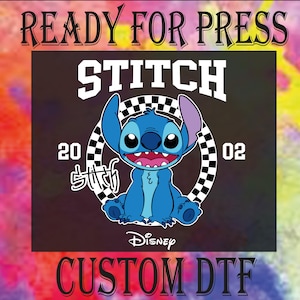 Stitch Est 2002 Ready To Press, Lilo and Stitch Dtf Transfer, Disney Stitch and Angel Dtf, Magic Kingdom Heat Press DTF, Stitch Balloons Dtf