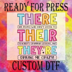 Funny Grammar DTF Transfer: English Teacher Heat Press Print