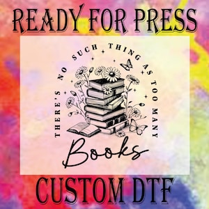 Retro Book Lover DTF Transfer: Ready To Press Heat Transfer