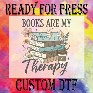 Floral Book Lover DTF Transfer: Ready To Press Heat Transfer