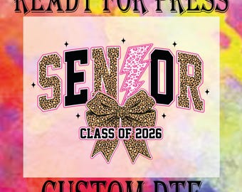 Leopard Class of 2026 DTF Transfer: Preppy Senior Heat Press