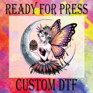 Cute Fairy Ready To Press, Watercolor Fairy Dtf Transfer, Butterfly Lover Gift Dtf, Fairy Princess Heat Press DTF, Retro Butterfly Dtf Print