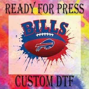 Bills Football DTF Transfer, Splash Paint Heat Press Design