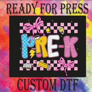 Pre-K Teacher DTF Transfer: Retro Back To School Heat Press Design