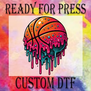 Basketball Ice Cream Drip DTF Transfer, Youth Sports Heat Press Design