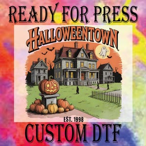 Vintage Halloween Town DTF Transfer - Ready To Press Cold Peel