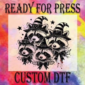 Cute Raccoon Ghost Dtf, Spooky And Feral Ready To Press, Retro Halloween DTF Transfer, Funny Raccoon Halloween  DTF, Raccoon Heat Press DTF