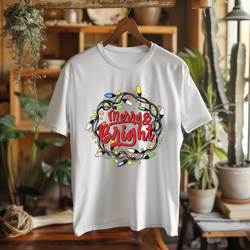 Merry and Bright Ready to Press, Merry Christmas Dtf Transfer