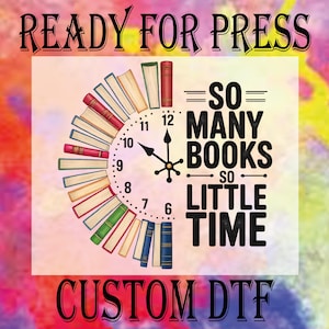 Book Lover DTF Transfer: Retro Books - Ready To Press Heat Transfer