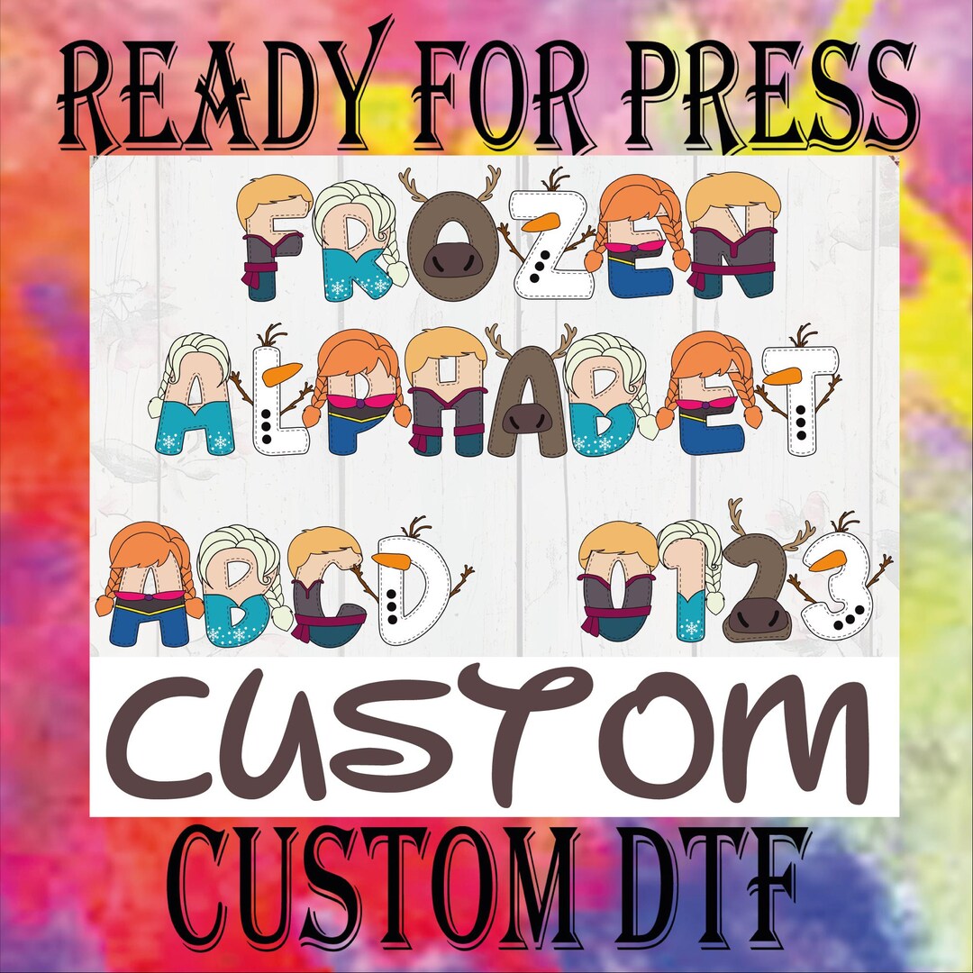 Frozan Name Custom Name Frozen Characters Dtf Transfers, Personalized Disney ...