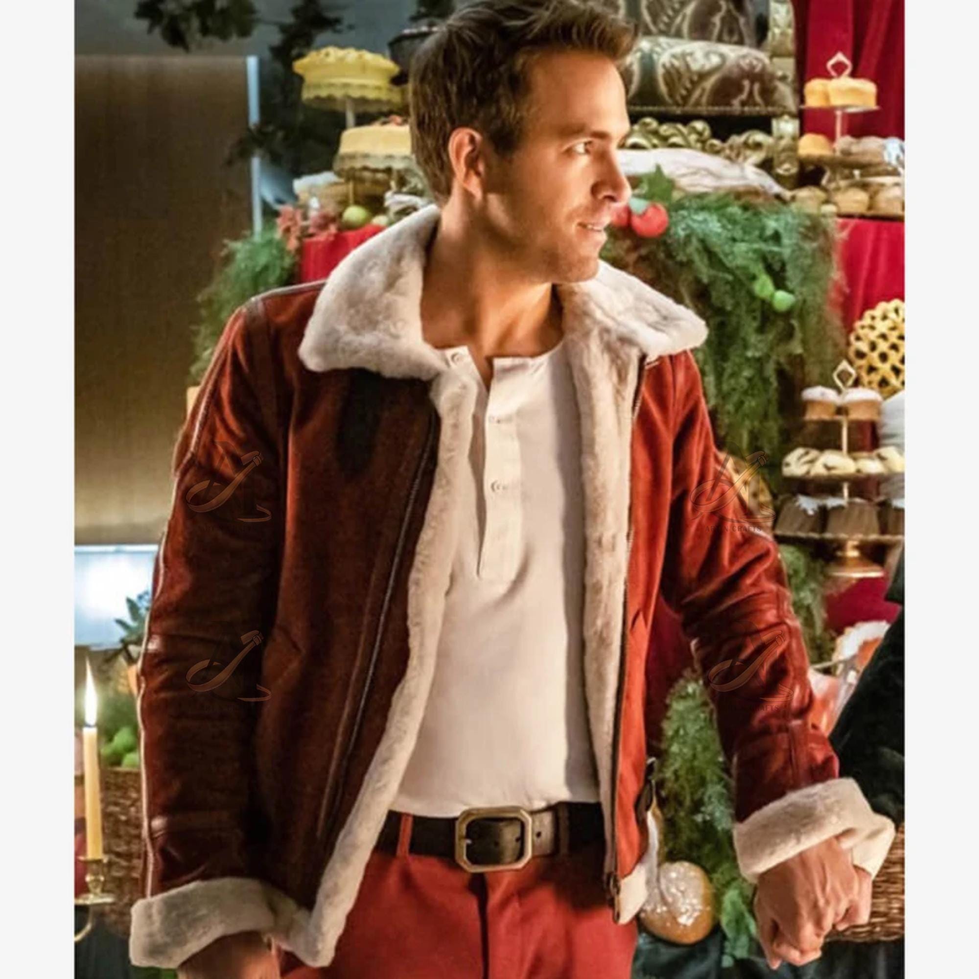 Mens Leather Santa Jacket Etsy