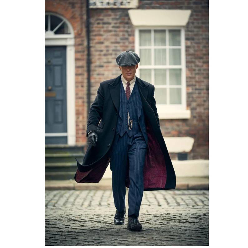 Abrigo largo negro Thomas de Peaky Blinders para hombre Gabardina de lana iconica britanica Abrigo gotico vintage d cosplay hecho a mano Etsy Espana