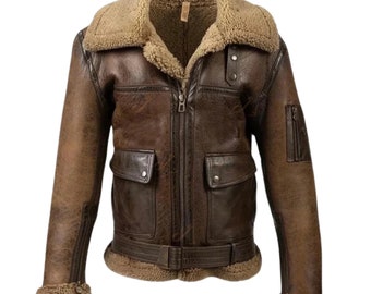 LANDS END 80s Type G 1 Dark Brown Heavy Leather Flyer s Pilot Bomber Jacket Intermediate USA Removable Fur Collar Ussize 46 Etsy UK