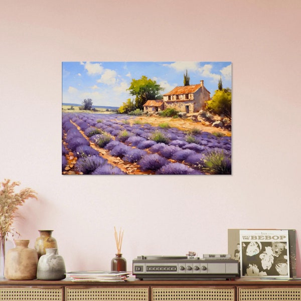 Tableau Style Peinture à l'Huile Paysage de Provence