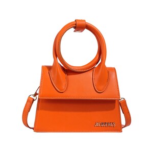 JACQUEMUS Mini sac inspiré Le Chiquito Noeud Accessoire de mode chic Petit sac à bandoulière artisanal Orange