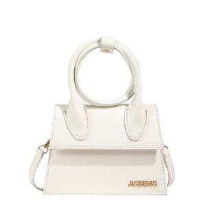 JACQUEMUS Mini sac inspiré Le Chiquito Noeud Accessoire de mode chic Petit sac à bandoulière artisanal White