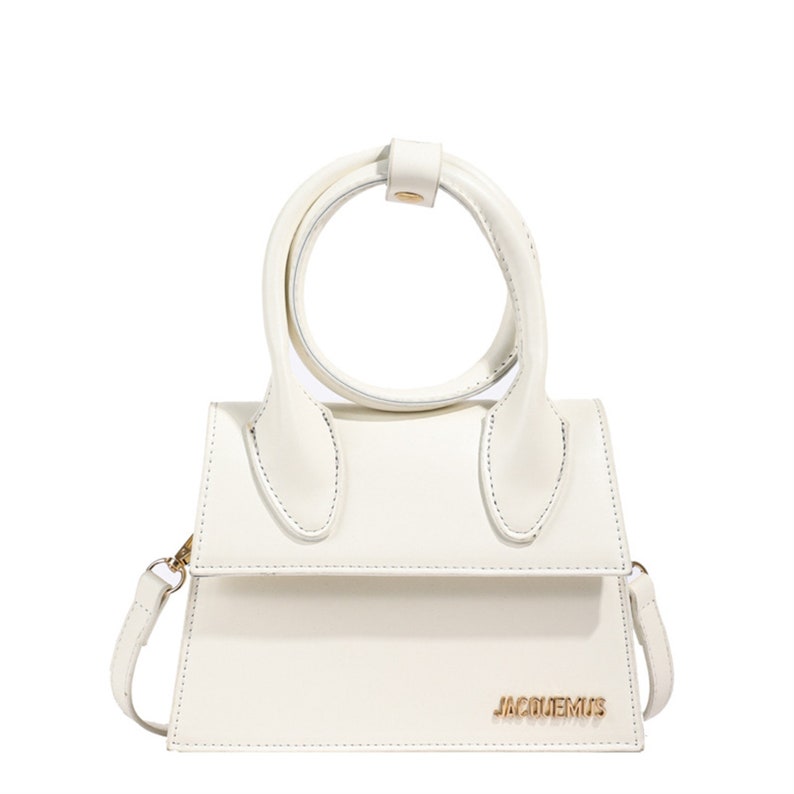 JACQUEMUS Mini sac inspiré Le Chiquito Noeud Accessoire de mode chic Petit sac à bandoulière artisanal White