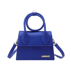 JACQUEMUS Mini sac inspiré Le Chiquito Noeud Accessoire de mode chic Petit sac à bandoulière artisanal blue