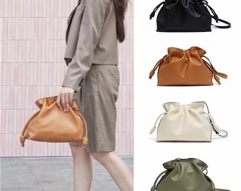 Sac de créateur,Sac porte-bonheur de grande capacité,Sac nuage en cuir véritable,Sac à bandoulière,Sac pour elle,Sac de créateur,Cadeau