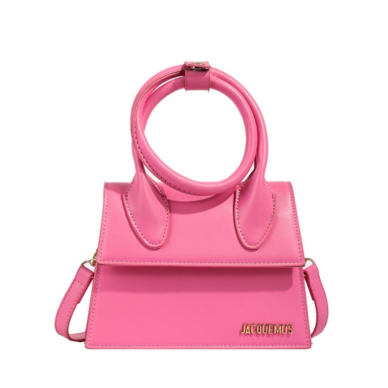 JACQUEMUS Mini sac inspiré Le Chiquito Noeud Accessoire de mode chic Petit sac à bandoulière artisanal Rose red