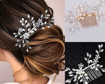Floral Bridal Hair Comb Pearl Wedding Hair Comb Bridal Comb Pearl Hair Comb Hair Comb for Wedding Bridal Hair Piece Hair Comb