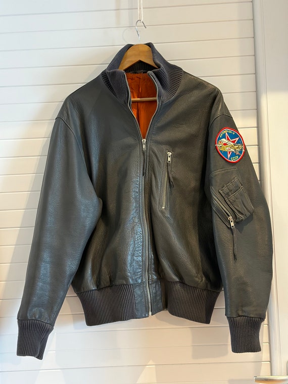 Original Soviet Antonov Pilot Leather Bomber Jacket CCCP Aviation 1960 70 Vintage Etsy