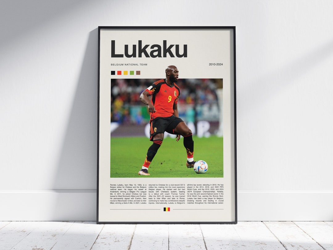 SoccerStarz Belgium Romelu Lukaku Figur - Offiziell Lizenziert & Handbemalt