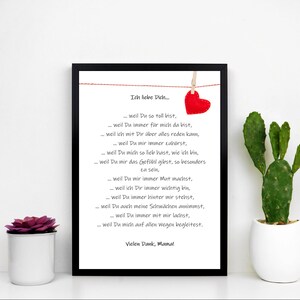 Regalo mamá, poster DinA3 y DinA4 en archivo PDF para descarga inmediata