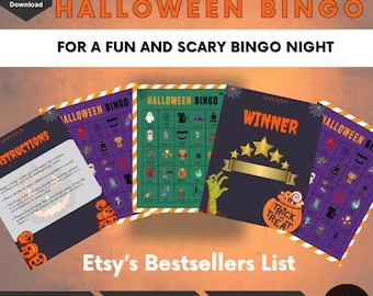Editable Halloween Bingo,30 Halloween Bingo Cards,Halloween Games,Kids Halloween Party Game,Halloween Classroom Activity,Halloween Printable