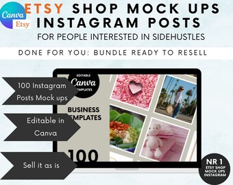 50+ Editable Instagram Post Mockups with Master Resell Rights(MRR & PLR) Done For You Social Media Content, DFY Canva Templates Branding Kit