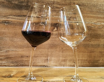 Krumme Weingläser 2er oder 4er Set | handverformtes Glas aus Lauscha | Geschenk für Weinliebhaber