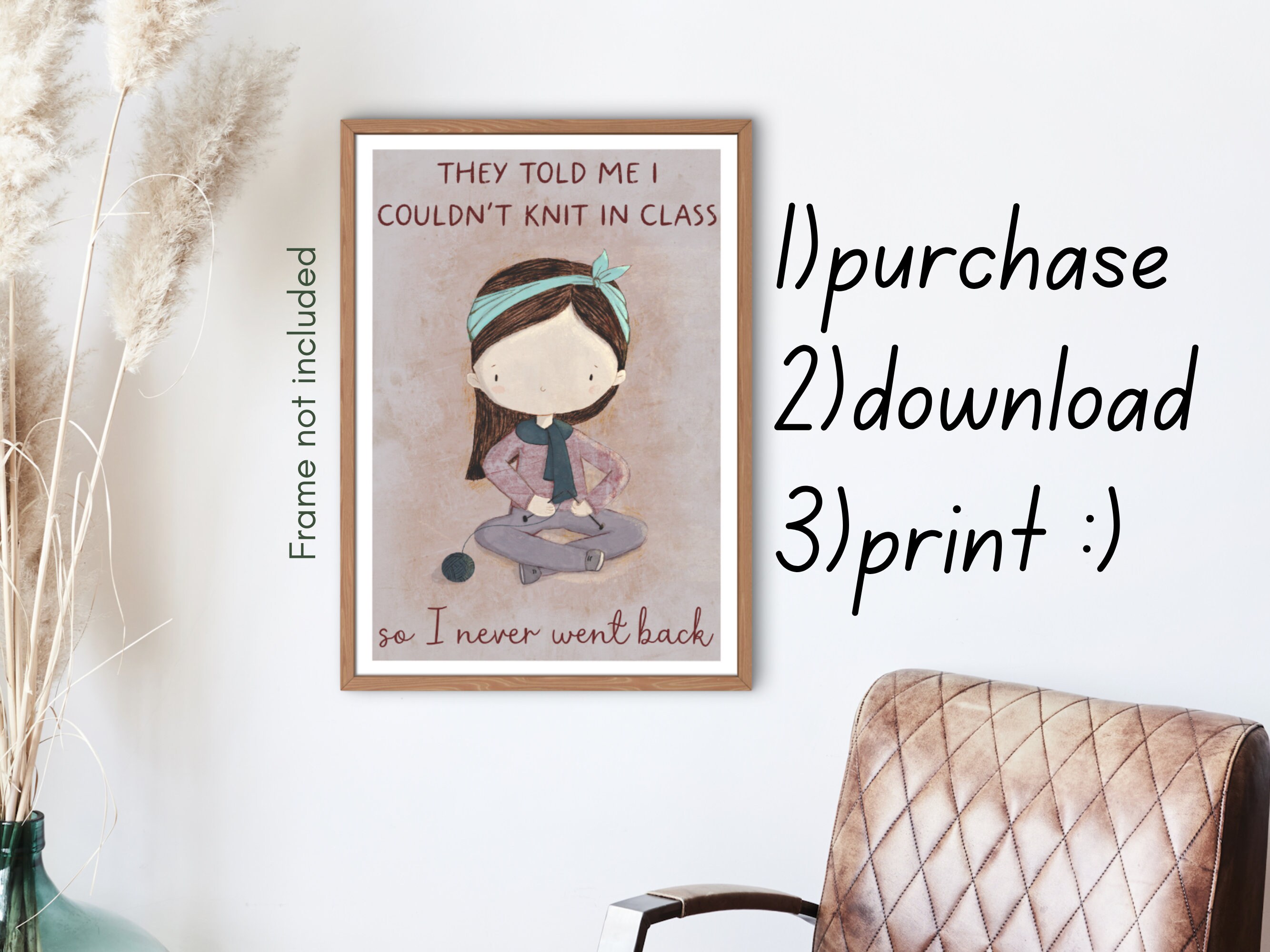 Printable Artwork Knitting Artwork Craft Room Artwork Craft Room