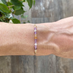 MENOPAUSE SUPPORT manifestation bracelet, citrine amethyst bracelet moonstone healing crystal wish bracelet, menopause gemstone bracelet