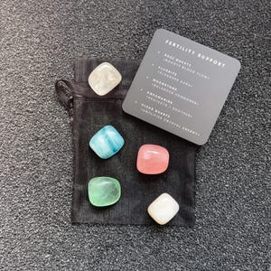 FERTILITY manifestation healing crystals, fertility gift, baby shower gift, spiritual gift, pregnancy support, ivf gift, tumble stone set