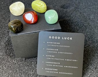 GOOD LUCK healing crystal collection, energy manifestation crystal set, law of attraction gift, spiritual gift, crystals for good luck