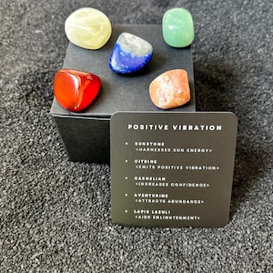 POSITIVE VIBRATION healing crystal set, positive energy manifestation crystals, law of attraction gift, spiritual gift, tumble stones gift